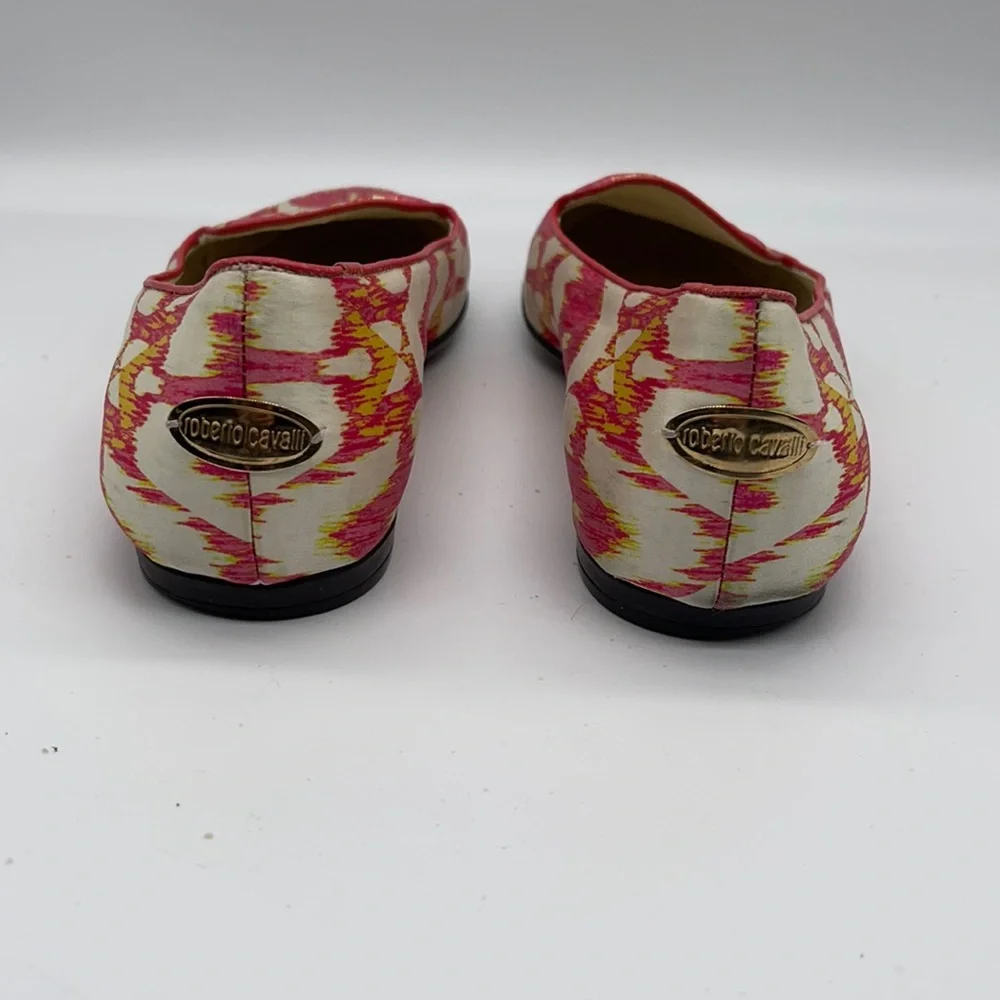 Roberto Cavalli Ballet Flats Pink Yellow signed name on side Size 36 - Picture 6 of 11
